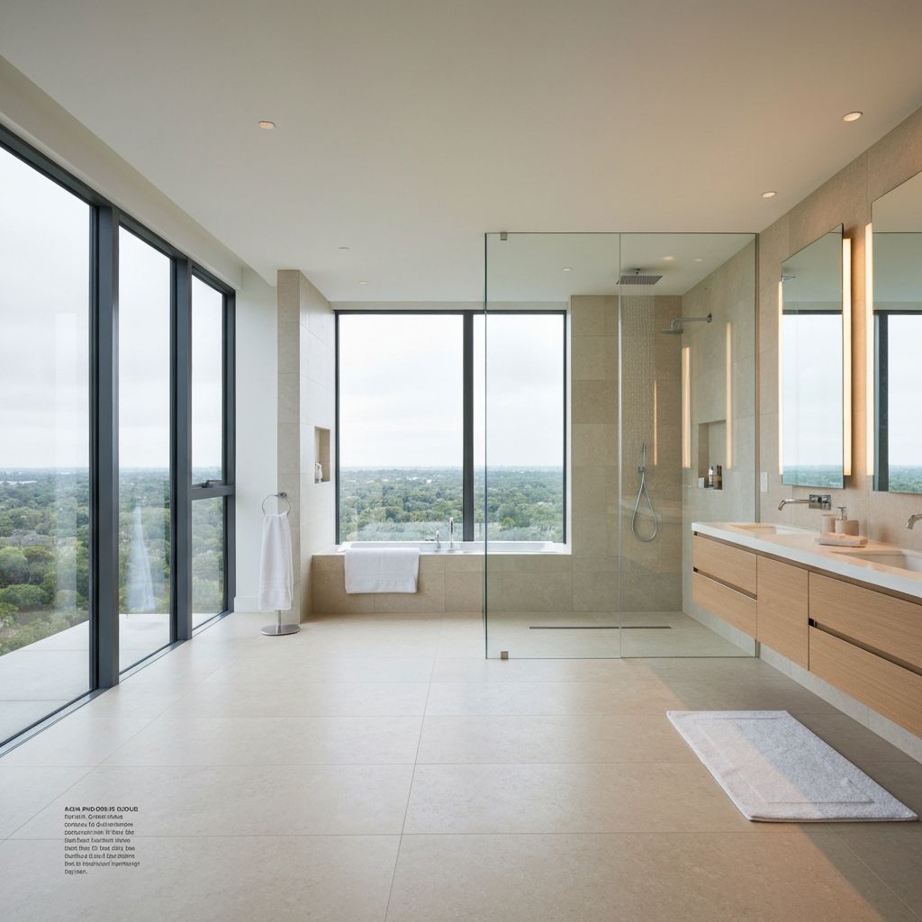 Contemporary minimalist bathroom with walk-in shower