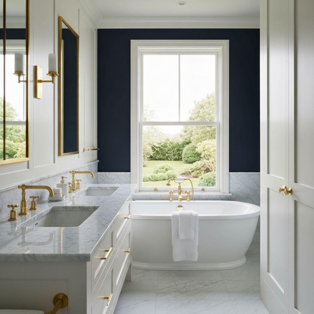 Elegant master bathroom suite with soaking tub